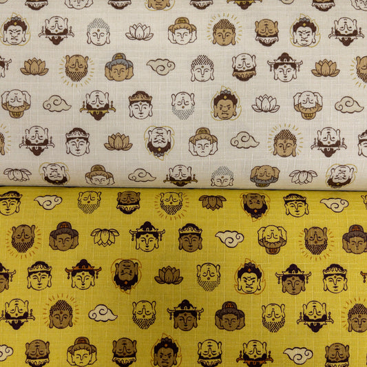 Japan | cute buddha卡通佛相 | cotton printed dobby 竹節棉