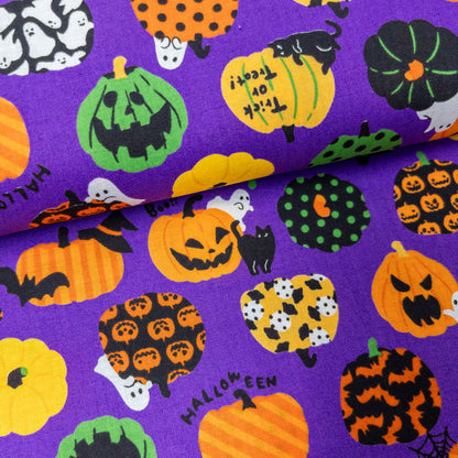 Japan | halloween pattern and cats 萬聖節黑貓大南瓜 | cotton printed shirting 純棉