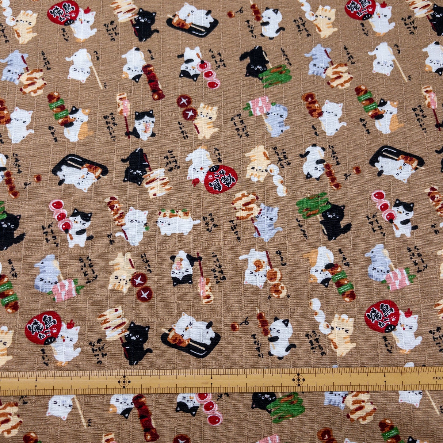 Japan | skewers cat 貓貴族串燒 | cotton printed dobby 竹節棉