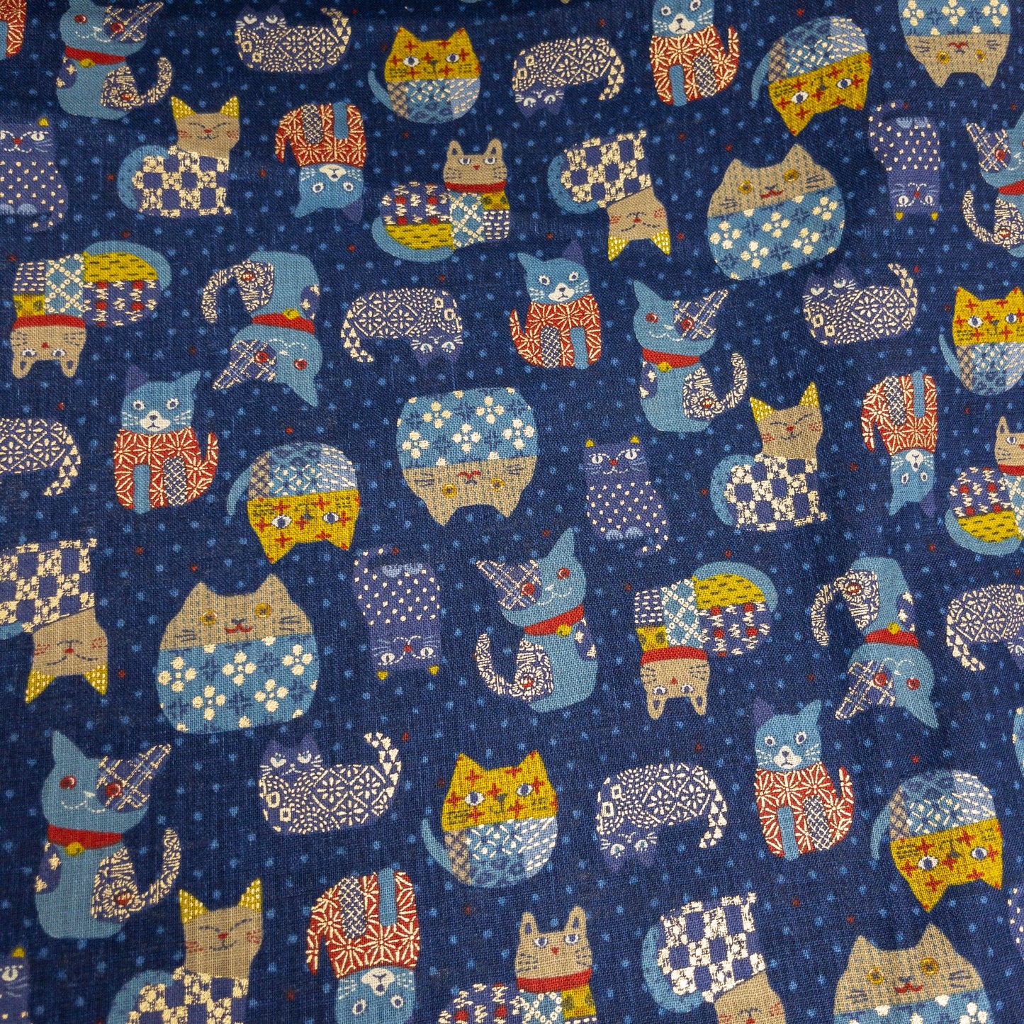 Japan | japanese cat 和風不倒翁貓貓 | cotton printed poplin 竹節棉