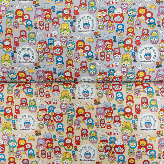 Kobayashi | Nesting Doll cats 俄羅斯貓貓 | cotton canvas 純棉