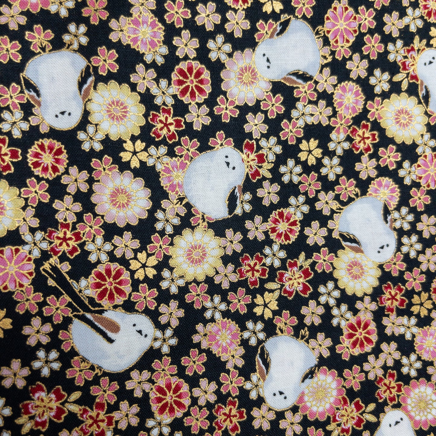 Quilt Gate | Foil-stamped long tailed tit 燙金雪之妖精 | cotton printed sheeting 純棉