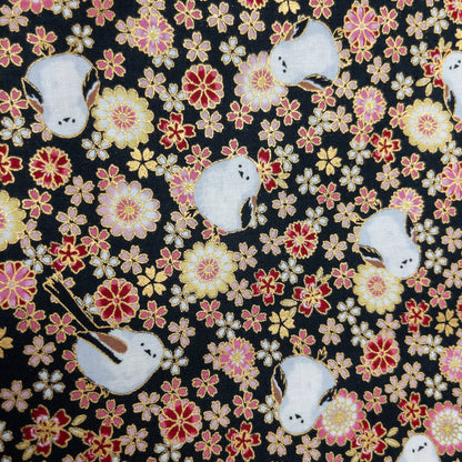 Quilt Gate | Foil-stamped long tailed tit 燙金雪之妖精 | cotton printed sheeting 純棉