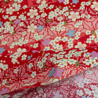 Japan | japanese hot stamping flower pattern 燙金斜紋櫻花 | cotton printed poplin 竹節純棉