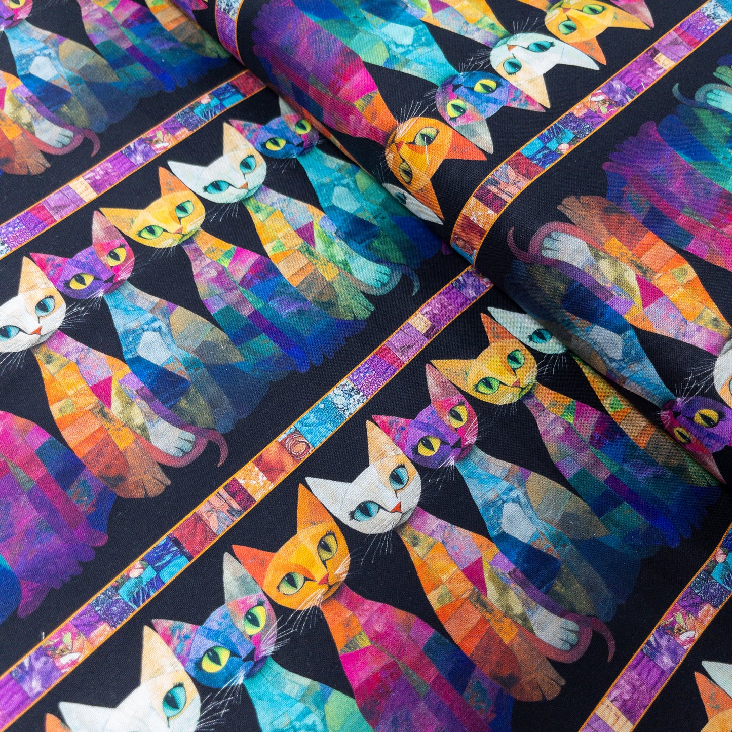 USA | Quilt Cats Stripes 間條拼布貓貓 | cotton 純棉