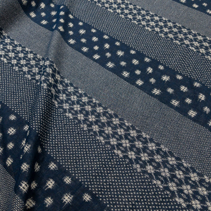 Kobayashi | 藍色和風間紋 | cotton double weave jacquard 純棉雙面提花