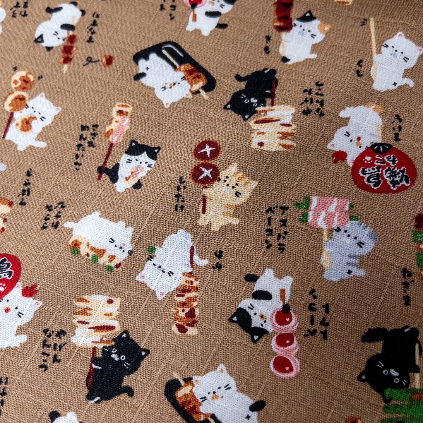 Japan | skewers cat 貓貴族串燒 | cotton printed dobby 竹節棉