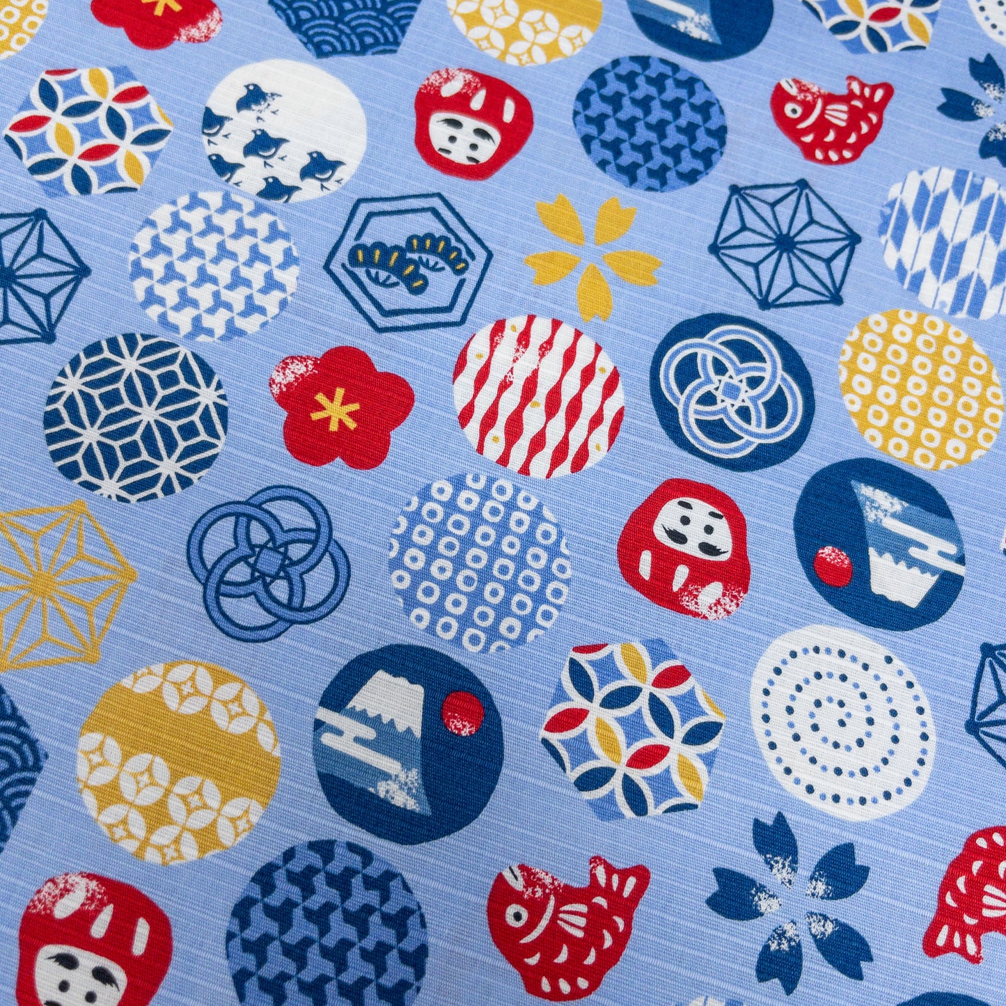 Japan | dots circle japanese pattern 圓形和風圖案 | cotton printed dobby 竹節純棉