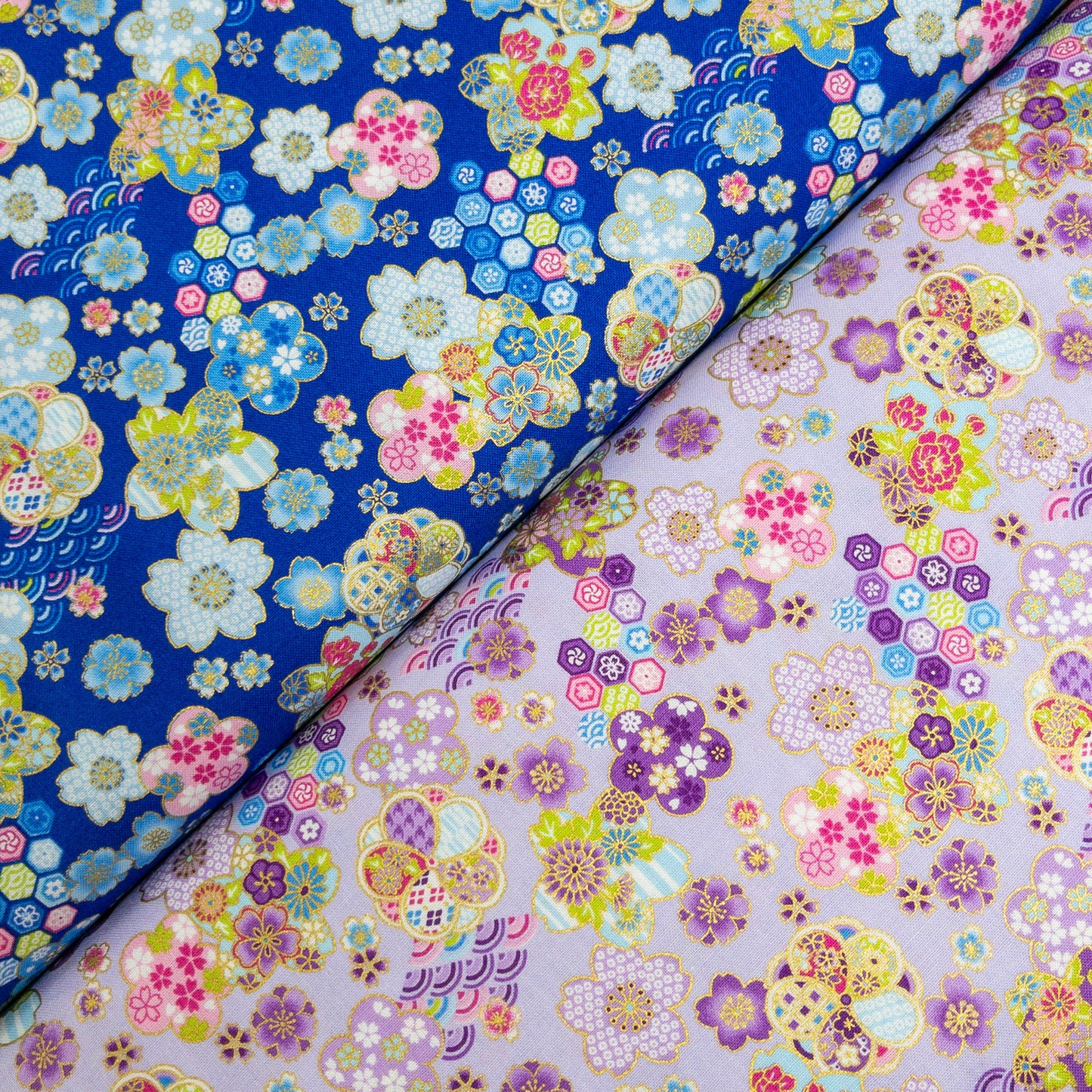 Japan | japanese gilded sakura 燙金櫻花 | cotton printed sheeting 純棉