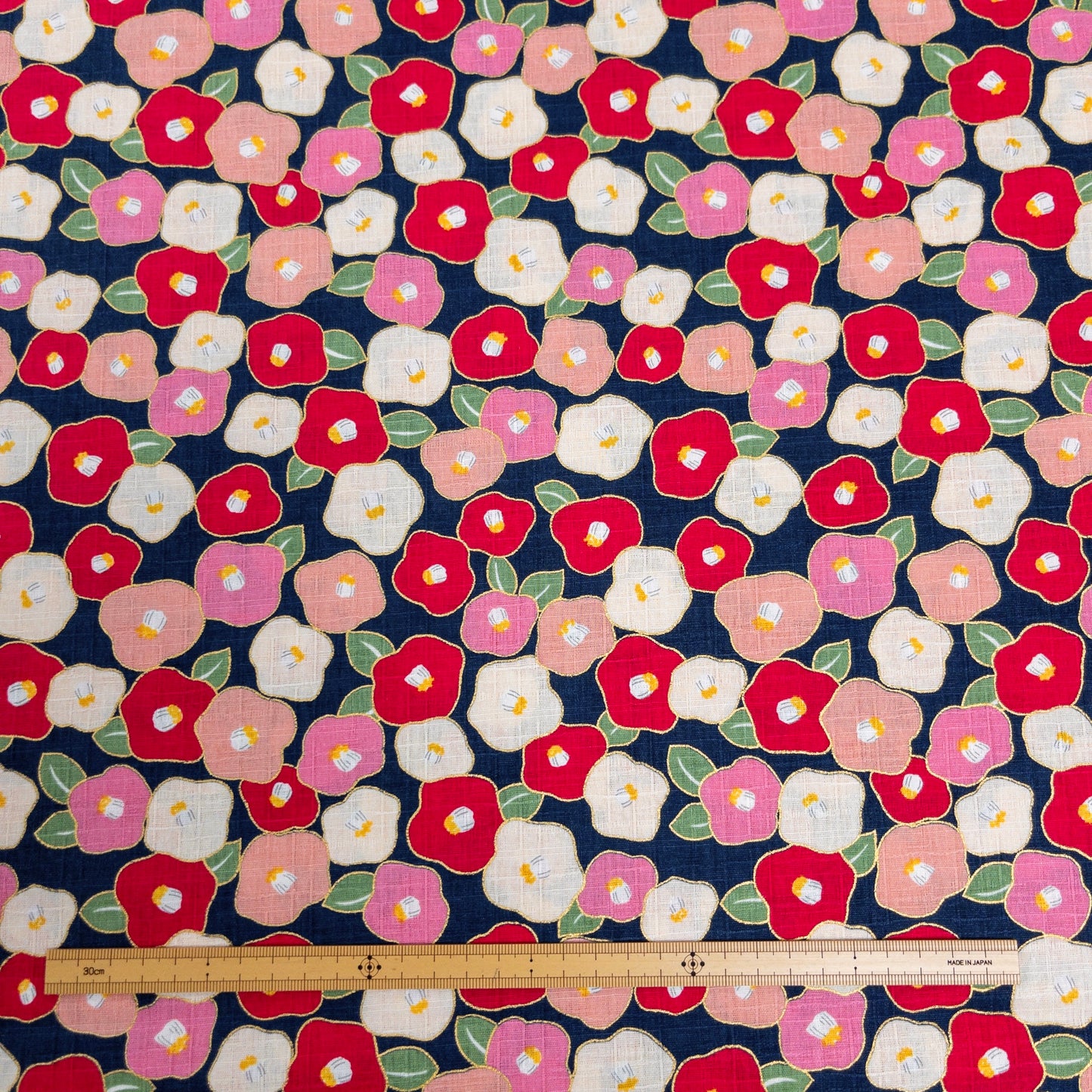 Japan | camellia 山茶花| cotton printed shantung 竹節棉