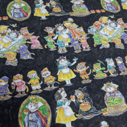 Japan | 『Hoyoka』Snow White Cats 白雪貓貓 | cotton printed sheeting 純棉