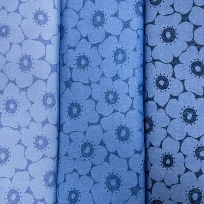 Japan | Crayon-style flowers 蠟筆風格北歐花 | cotton printed oxford 純棉