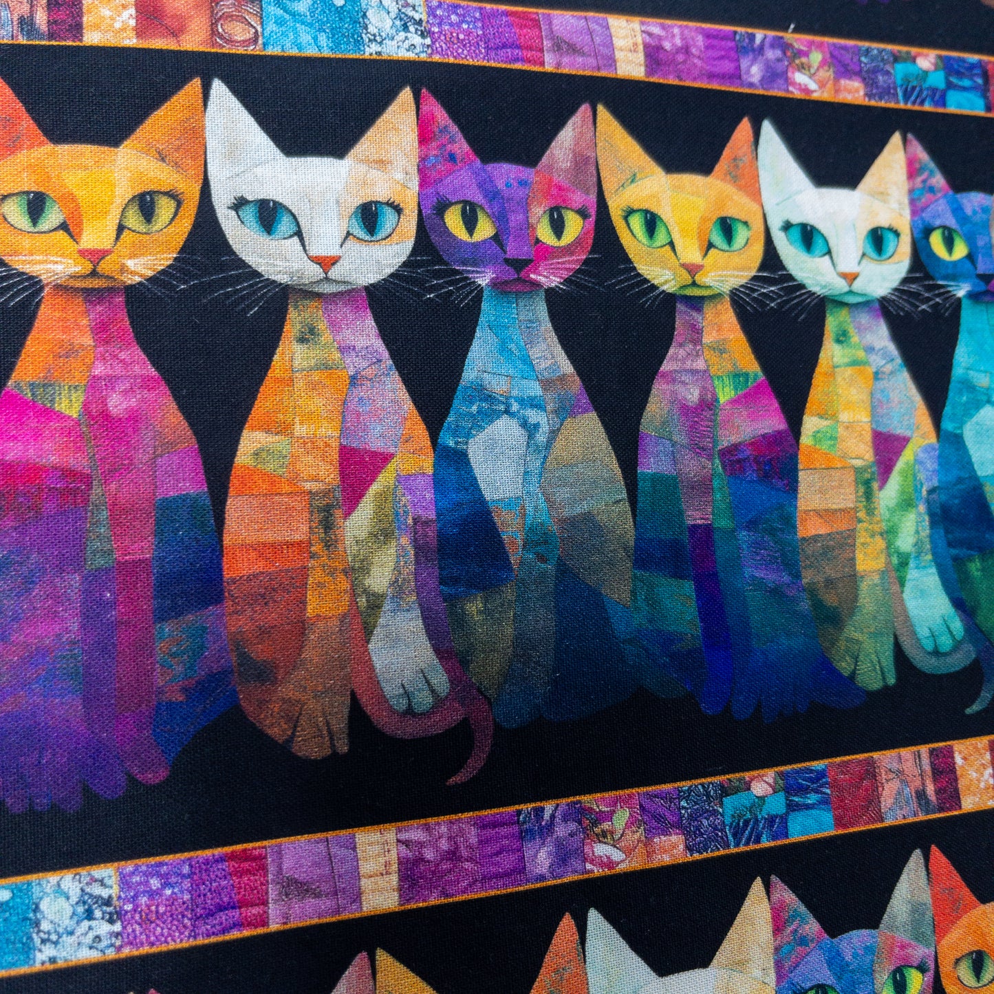 USA | Quilt Cats Stripes 間條拼布貓貓 | cotton 純棉