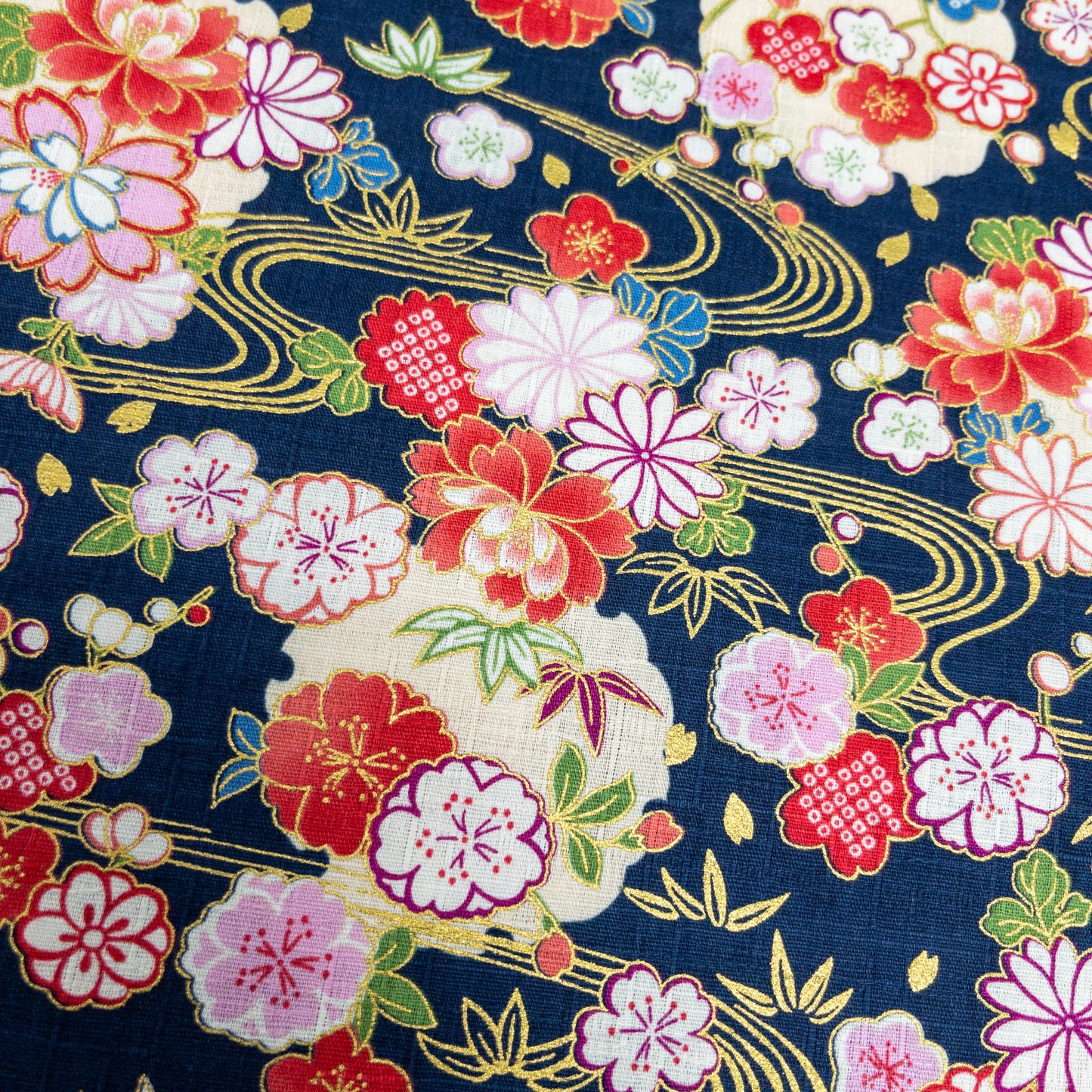 Japan | japanese hot stamping water pattern 燙金和風水紋花 | cotton printed poplin 竹節純棉