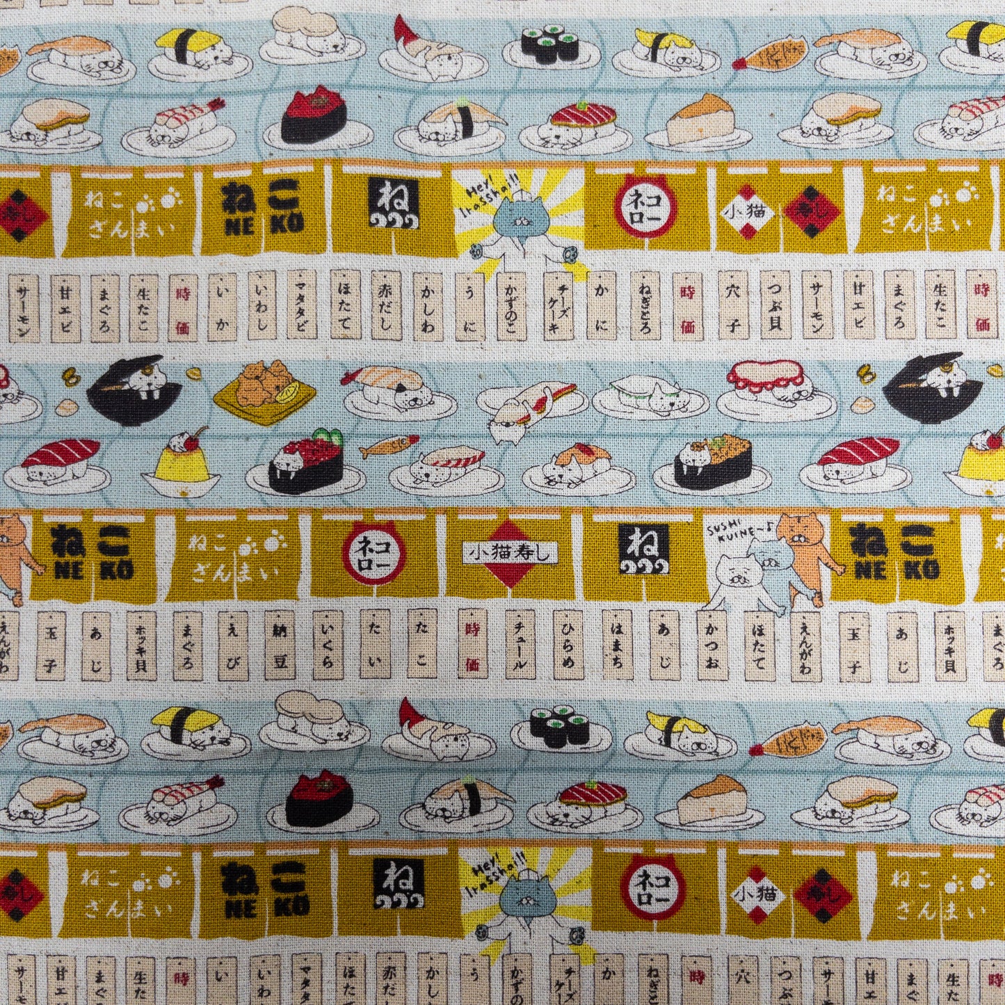Kobayashi | sushi cat 迴轉壽司貓貓 | cotton linen 棉麻