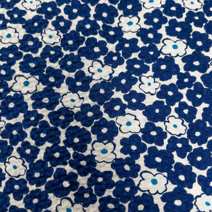 Japan | blue little flowers 北歐藍色小花朵 | cotton seer sucker 泡泡棉浴衣布