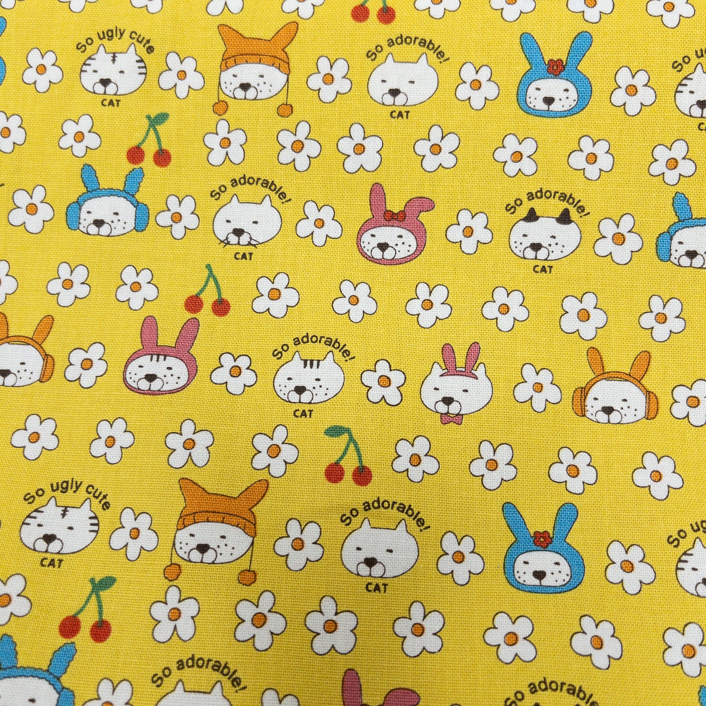 Kobayashi | floral cats with hat花和帶帽貓貓 | cotton printed canvas 純棉