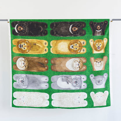 kokka home deco mini - 動物躺在草地上 | cotton printed sheeting 純棉