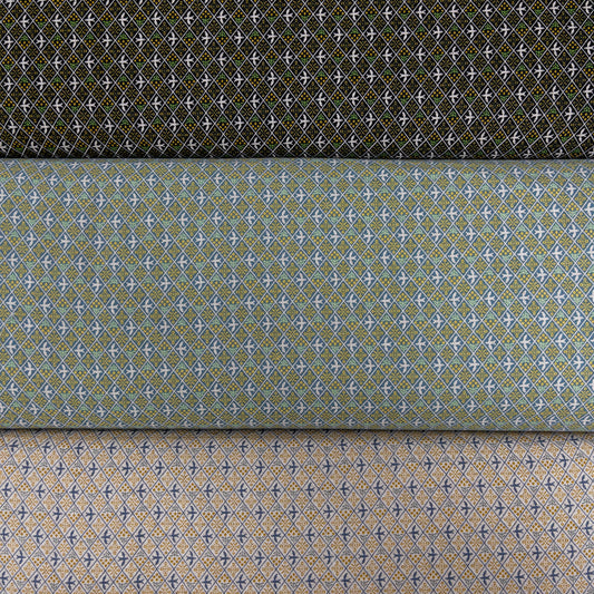 Japan | Bird checkerboard 格紋千鳥 | cotton printed linen canvas 棉麻