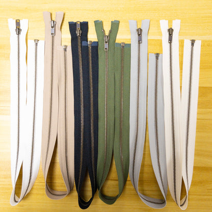 YKK bronze metal open ended separating zipper 60cm 6colors YKK古銅金屬開尾拉鍊 60cm 6色