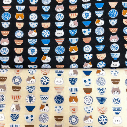 Japan | cat&cup 貓貓茶碗 | cotton printed sheeting 純棉
