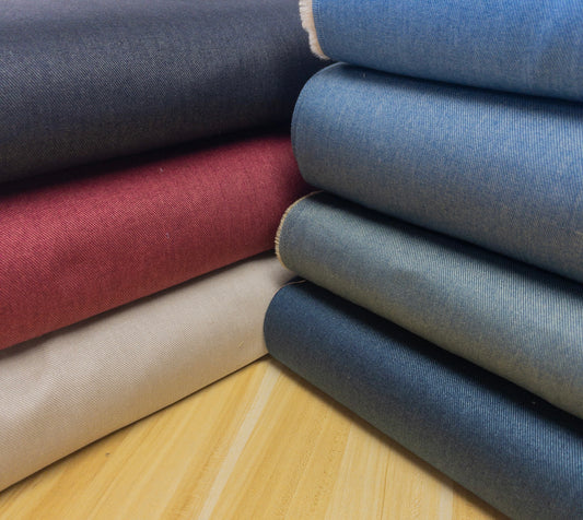 Japan | solid 純色復古 | 10s cotton printed twill 斜紋10支純棉布