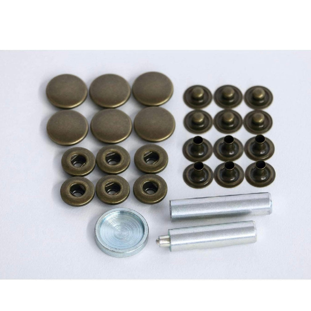 Clover metal snap button 15mm 6pcs with tools 金屬四合鈕 啪鈕 +打鈕工具 15mm 6對