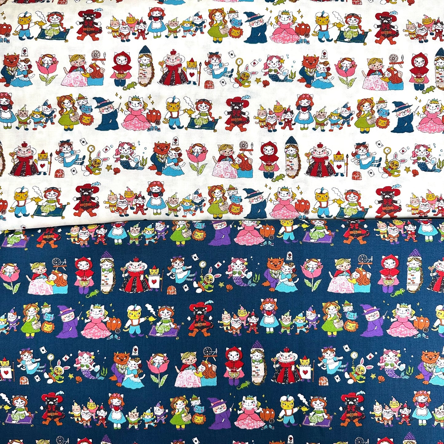 Japan | cat fairy tale 貓貓童話故事 | cotton printed sheeting 純棉