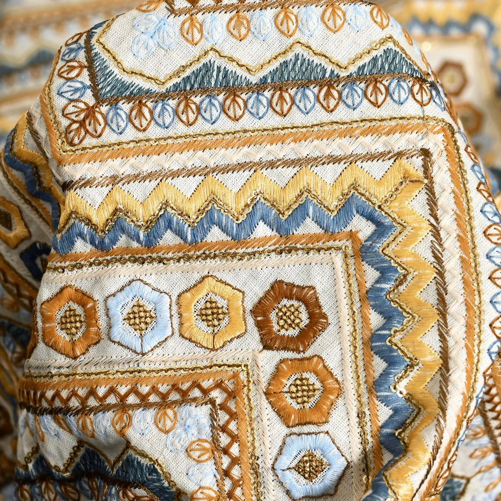 India | ethnic sequin embroidered fabric 民族珠片刺繡布