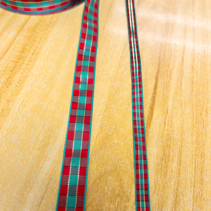 ribbon 絲帶 | red & green checkered 紅綠正方格 7mm 15mm