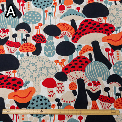 Kobayashi | abstract mushroom 彩色蘑菇 | cotton linen 棉麻