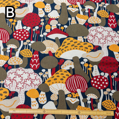 Kobayashi | abstract mushroom 彩色蘑菇 | cotton linen 棉麻