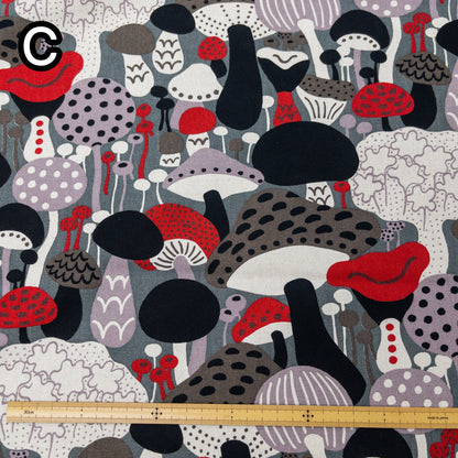 Kobayashi | abstract mushroom 彩色蘑菇 | cotton linen 棉麻