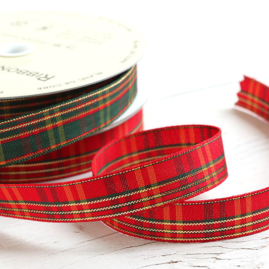 ribbon 絲帶 | gilded tartan 金線英倫格仔 15mm