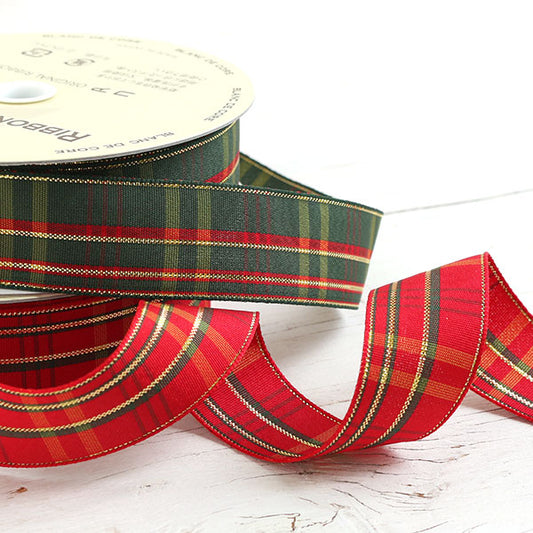 ribbon 絲帶 | gilded tartan 金線英倫格仔 25mm