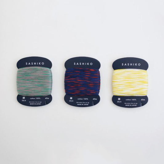 DARUMA | Sashiko embroidery cotton thread 20/4 double color 刺子繡棉細線 雙色漸變線  40m - 3 colors