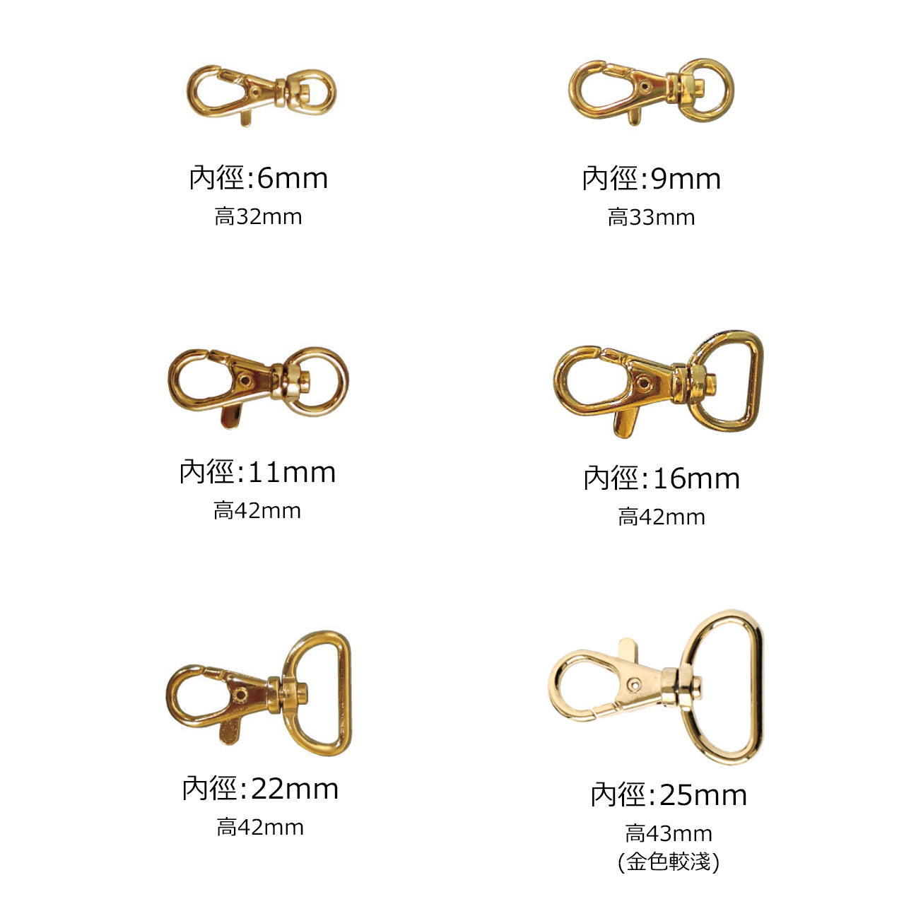 accessories 配件 | metal lobster buckle 2pcs 金屬龍蝦扣 2個｜6mm 9mm 11mm 16mm 22mm 25mm