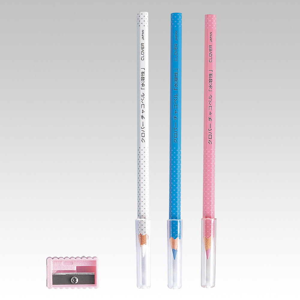 Clover water erasable pencil set 布用水消劃粉筆3色連筆刨