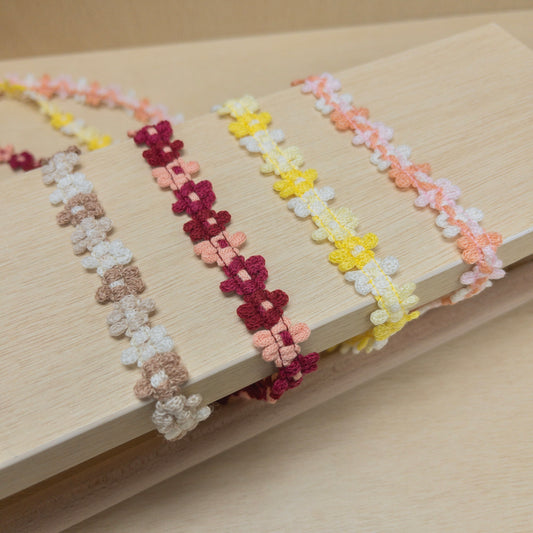 knitted flower braid 針織花辮 花邊