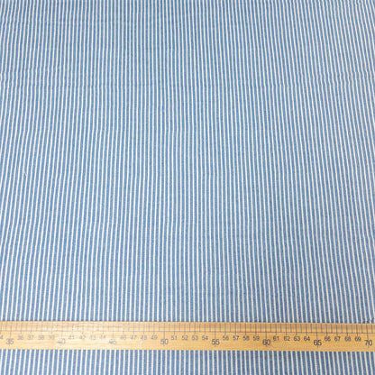 Japan | strips faux denim 仿牛仔間條 | cotton double gauze 二重紗