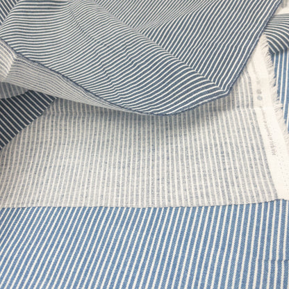 Japan | strips faux denim 仿牛仔間條 | cotton double gauze 二重紗
