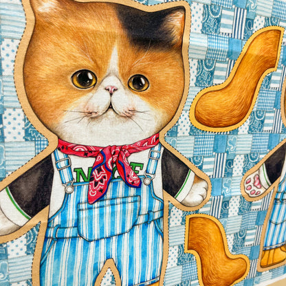 Unclecat 貓叔叔 | diy fabric for making cat doll "Dali" | cotton linen 棉麻