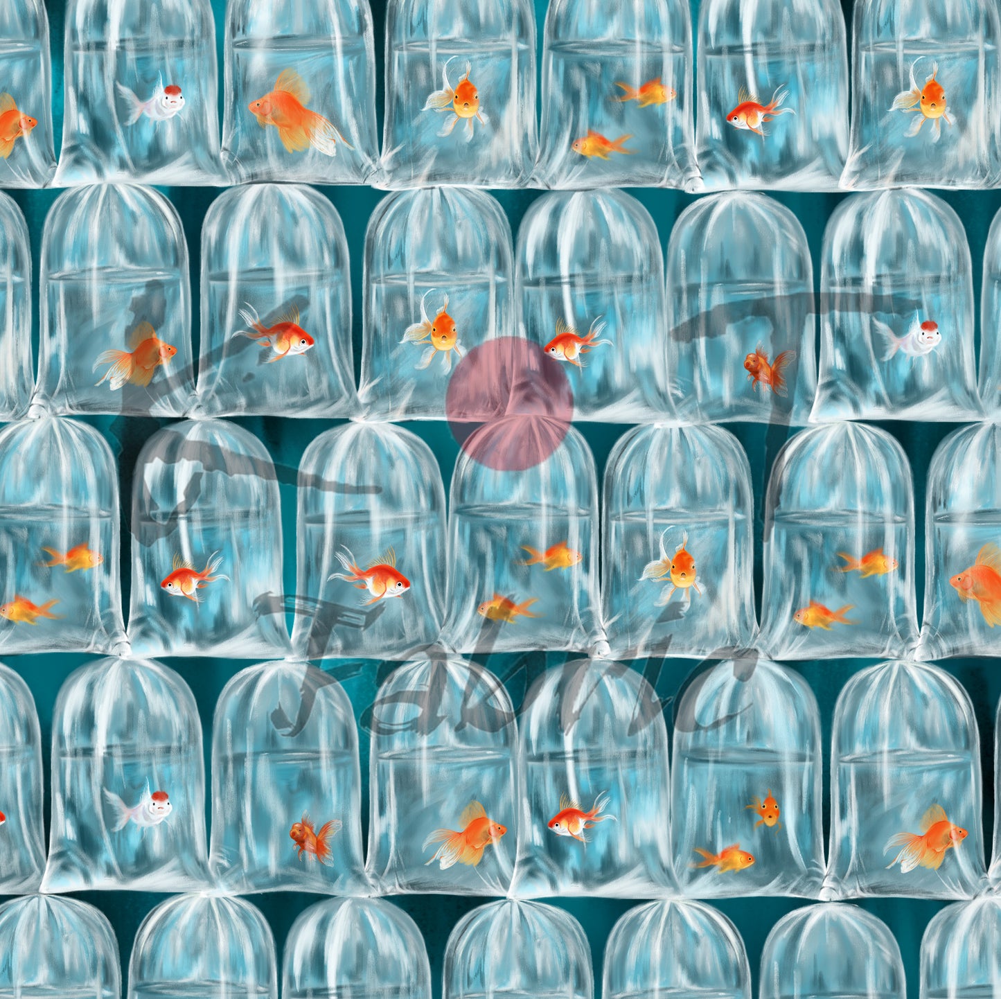 【K‧T FABRIC】金魚街 goldfish market waterproof fabric 防水布