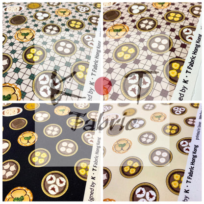 【K‧T FABRIC】懷舊點心dimsum cotton printed oxford 純棉