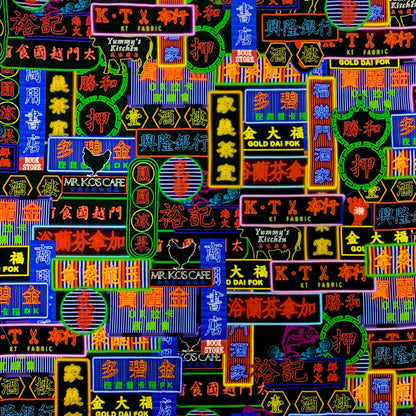 【K‧T FABRIC】霓虹燈neon signs cotton printed oxford 純棉