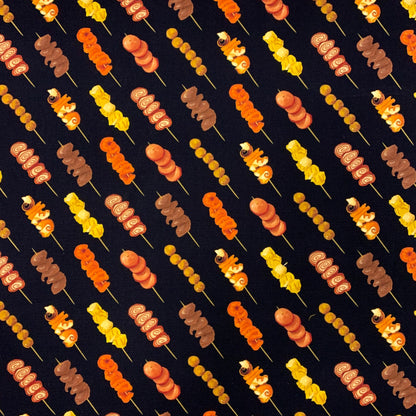 【K‧T FABRIC】香港街頭小食Hong Kong street-side snack cotton printed oxford 純棉