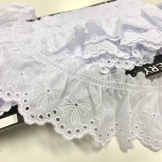 lace 蕾絲花邊 | 蝴蝶結波點刺繡蕾絲花邊 No.5215