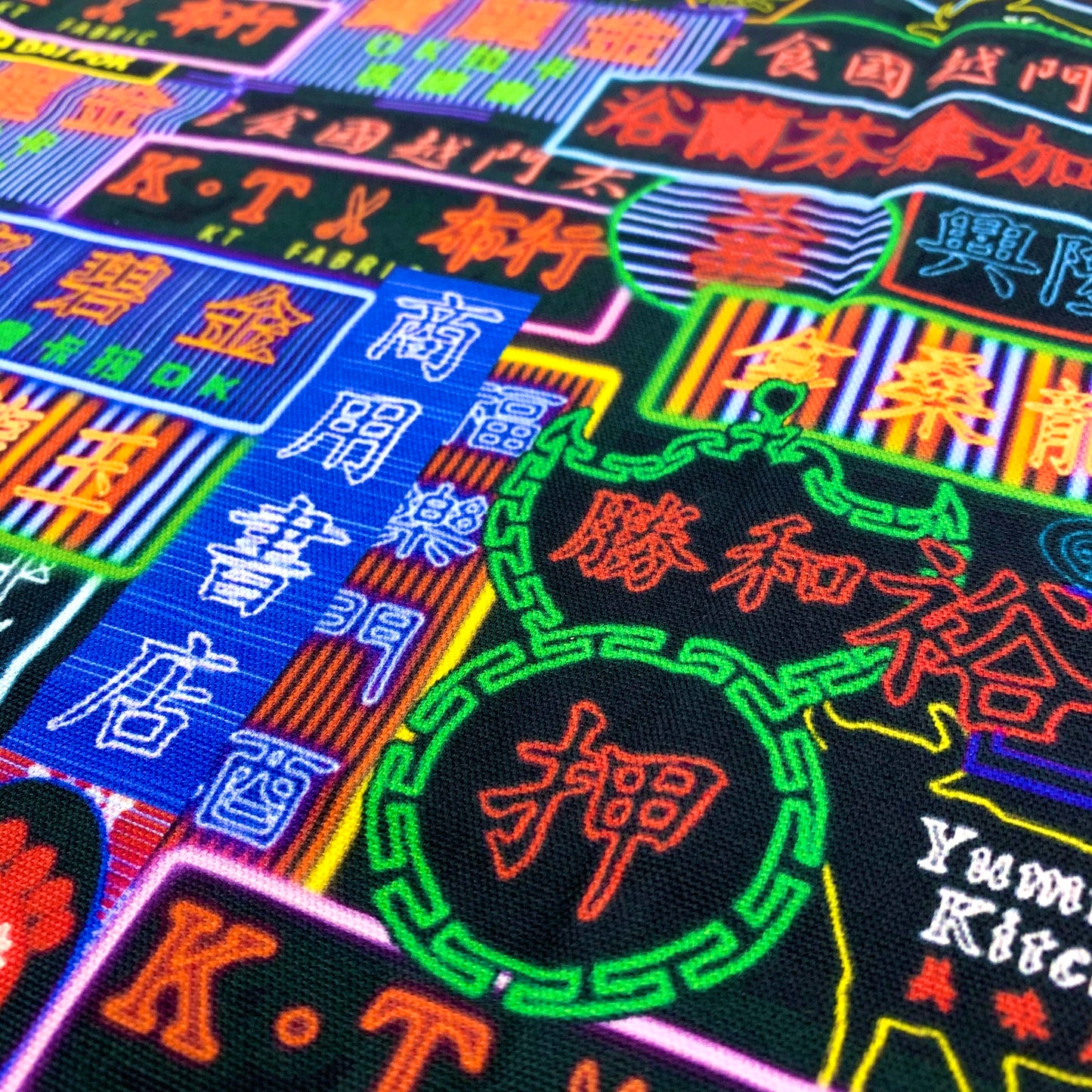 【K‧T FABRIC】霓虹燈neon signs cotton printed oxford 純棉