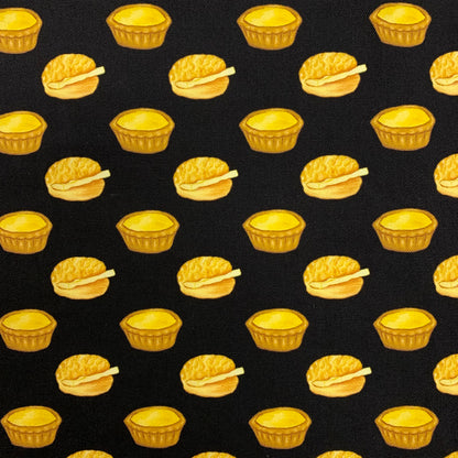 【K‧T FABRIC】蛋撻菠蘿油egg tart & pineapple bun cotton printed oxford 純棉