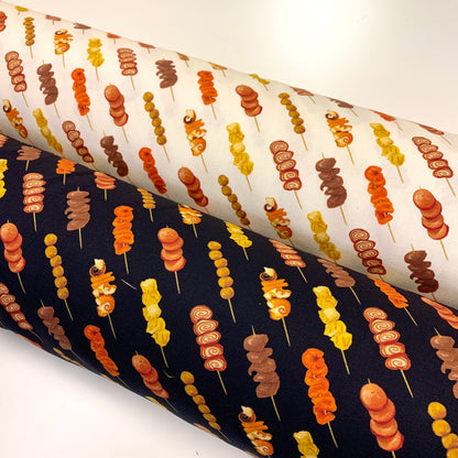 【K‧T FABRIC】香港街頭小食Hong Kong street-side snack cotton printed oxford 純棉